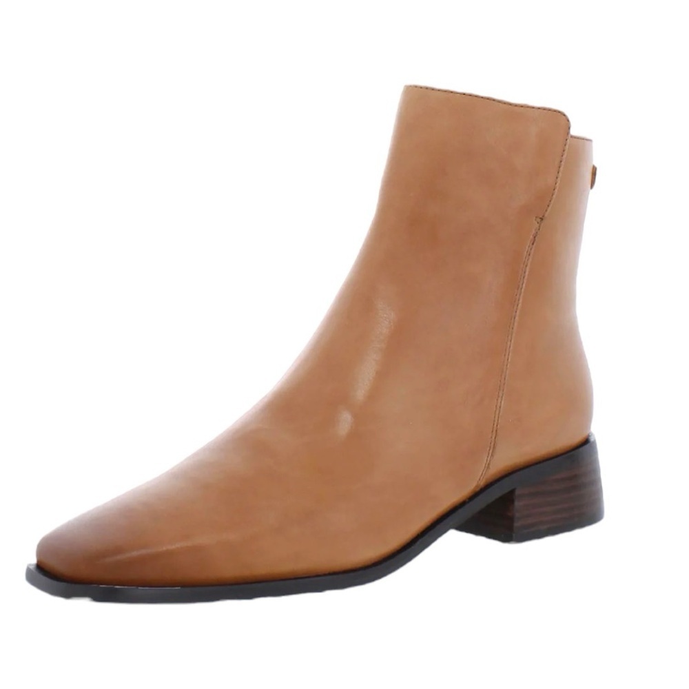 NWOT Sam Edelman Thatcher Leather Square Toe Ankle Boots Bootie Cuoio Brown 8